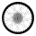 Speichenrad 1,6x16 Zoll Alufelge, schwarz eloxiert und poliert + Edelstahlspeichen