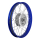 Speichenrad 1,5x16 Zoll Alufelge blau eloxiert und poliert + Chromspeichen