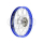 Speichenrad 1,5x16 Zoll Alufelge blau eloxiert + poliert + Edelstahlspeichen + Tuning-Radnabe