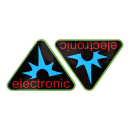 Paar Klebefolien - electronic-Dreieck, Rahmenfarbe:...