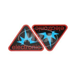 Paar Klebefolien - electronic-Dreieck, Rahmenfarbe: rot - für Seitendeckel S50, S51