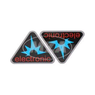 Paar Klebefolien - electronic-Dreieck, Rahmenfarbe: silber - für Seitendeckel S50, S51