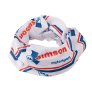 Schlauchtuch Multifunktionstuch Halstuch im Polybeutel - Motiv: SIMSON motorsport - Aufdruck blau rot Hintergrund weiß