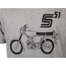 T-Shirt Farbe: hellgrau meliert - Motiv: S51 Basic - 100%...