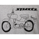 T-Shirt Farbe: hellgrau meliert - Motiv: Spatz Basic -...