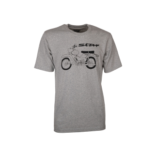 T-Shirt Farbe: hellgrau meliert - Motiv: Star Basic - 100% Baumwolle