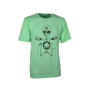 T-Shirt Farbe: NeonMint - Motiv: Schwalbe Kumpel - 100% Baumwolle