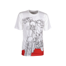 T-Shirt Farbe: weiß - Motiv: S51 auf Flammrot -...
