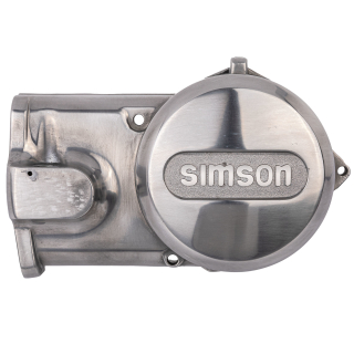 Lichtmaschinendeckel poliert - mit Simson Schriftzug, hell - M500-M700
