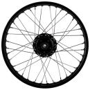 Speichenrad, 1,5x16 Zoll f. Scheibenbremse (Alu-Nabe schwarz, Alufelge schwarz, Edelstahlspeichen)