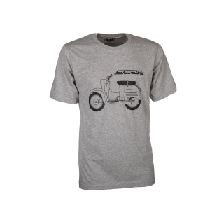 T-Shirt Farbe: hellgrau meliert - Motiv: Schwalbe Basic - 100% Baumwolle